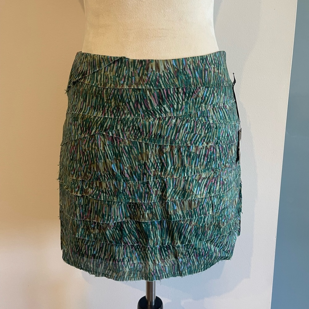 Green mini skirt